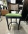 Palm Collection Black Green Performance Fabric Bar Stool With Cane Back W/ Brass Kickplate For Sale - Image 4 of 7