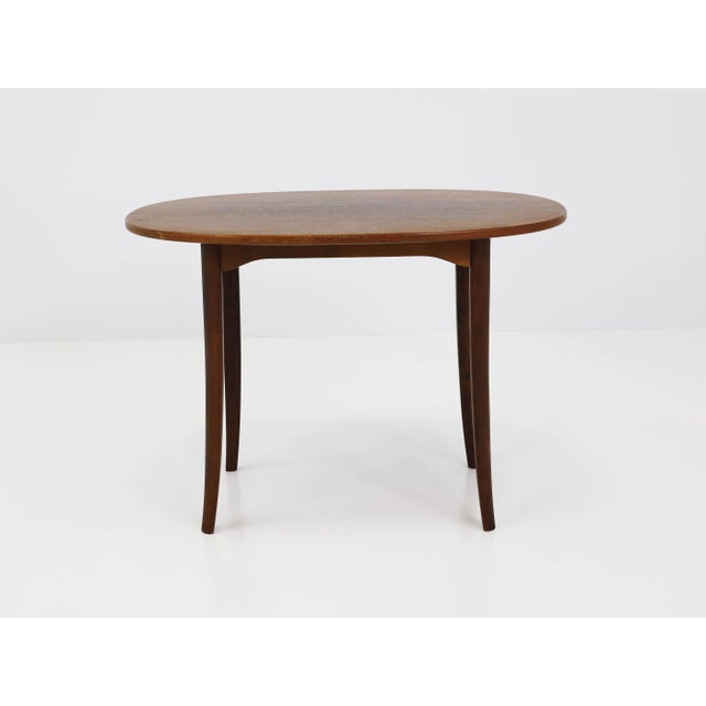 Brutalist Ovalen Side Tables by Karl Malmsten for Åfors Möbelfabrik, Sweden, 1950s, Set of 2 For Sale - Image 3 of 9