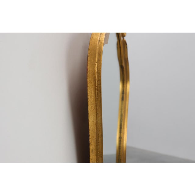 20th Century Rococo Gilt Mirror with Acanthus and Shell Crest, Italy, 1950s For Sale - Image 4 of 11
