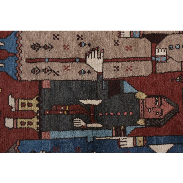 Rug & Kilim Hand-Knotted Lori Persian Rug in Brown Pictorial Pattern For Sale - Image 4 of 5