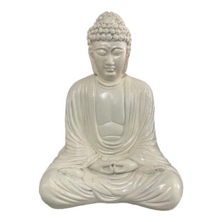 Ivory Patina Buddha Statue For Sale