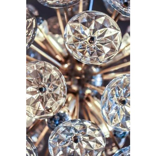 Glass Starburst Chrome and Glass Chandelier from Val Saint Lambert, France, 1960s For Sale - Image 7 of 12