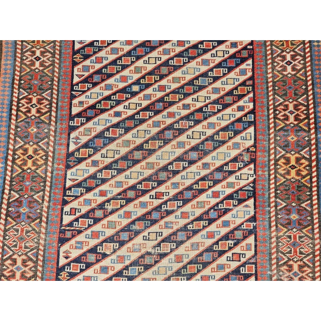 Antique Gendje Kazak Runner, Hand-Knotted Wool Pile, Caucasus, 1800s, 4' x 9' For Sale - Image 12 of 18