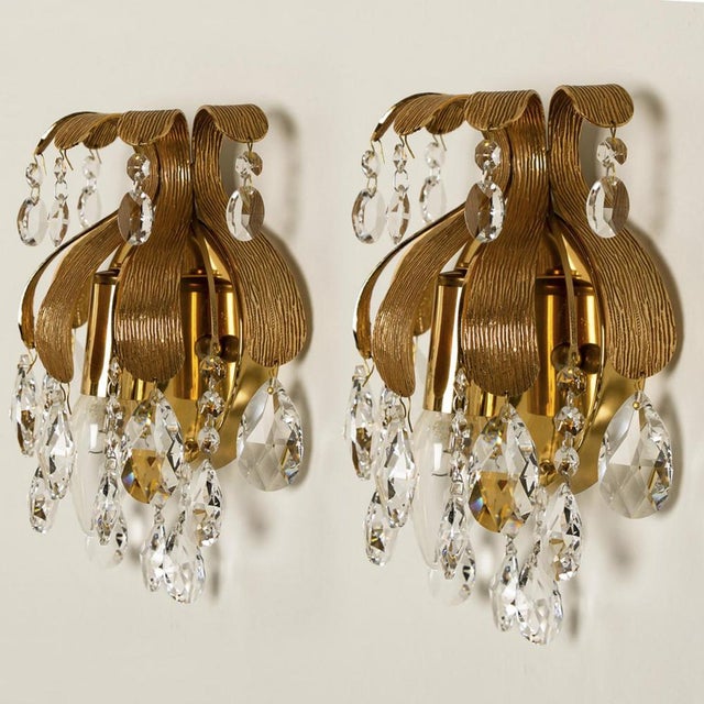 1960s German Crystal Wall Lights by Ernst Palme for Palwa, 1960, Set of 2 For Sale - Image 5 of 12