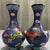 Pair of Vintage Chinese Cloisonné Dragon and Phoenix Tianqiu Vases, Deep Blue Cloud Enamel Chinoiserie Vessels For Sale In Los Angeles - Image 6 of 6