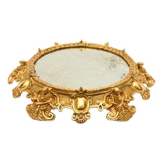 Rococo French Ormolu Mirrored Tray, 1880s For Sale