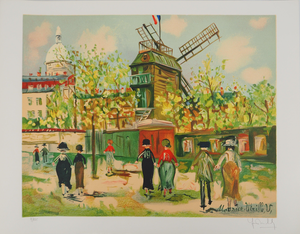 Maurice Utrillo, The Moulin De La Galette in Montmartre, Signed Lithograph