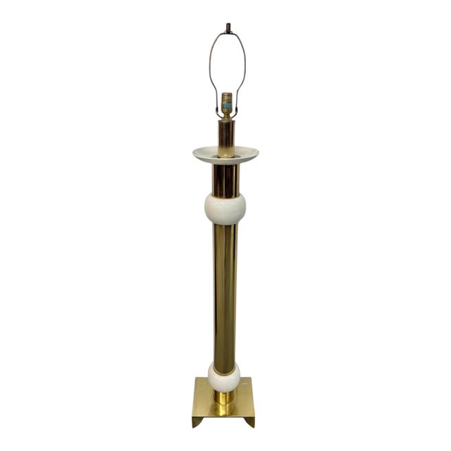 1970s Mid-Century Modern Parzinger Style Brass Floor Lamp For Sale