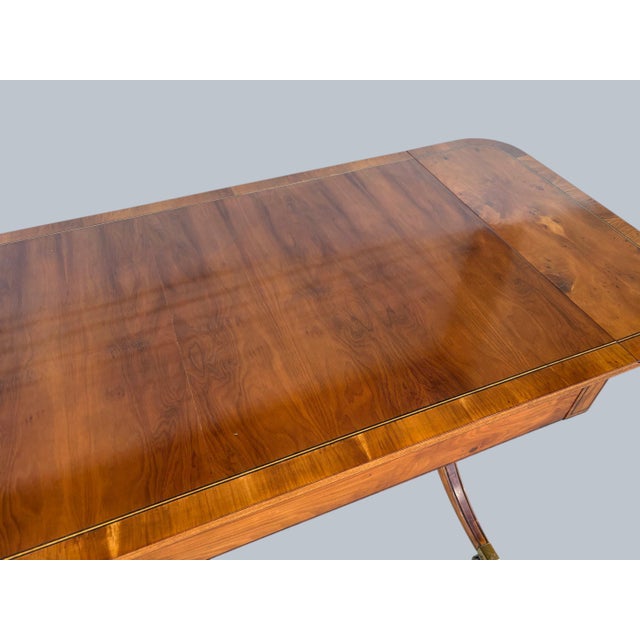 Traditional English Style Sofa Table in the Regency Style by "Baker Furniture" For Sale - Image 3 of 8