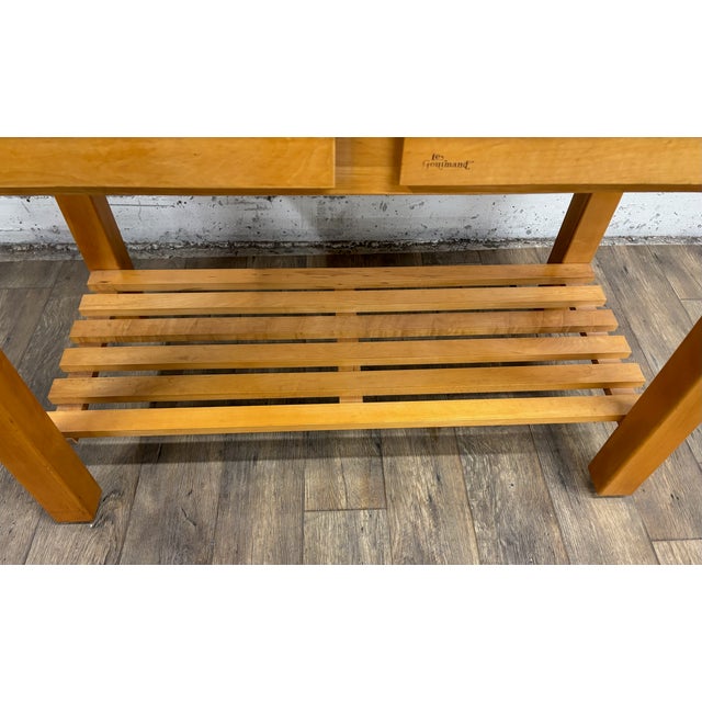 Le Gourmand Kitchen Island Butcher Block Table With Storage For Sale In Kansas City - Image 6 of 15