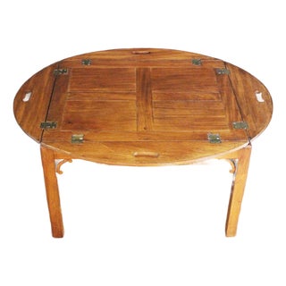 Circa 1780 English Butler's Tray on Custom Coffee Table Stand For Sale