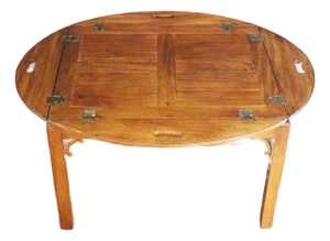 Circa 1780 English Butler's Tray on Custom Coffee Table Stand