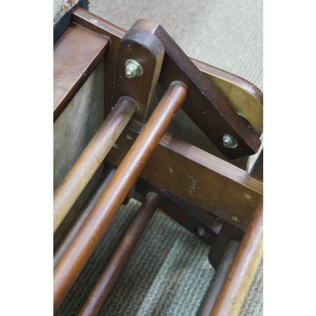 Vintage Oak Gliding Rocking Footstool Foot Rest Storage Ottoman 20" For Sale - Image 15 of 18