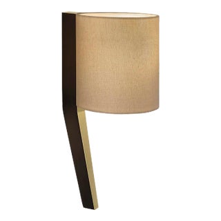 Wenge With Satin Brass Tribus Wall Light For Sale