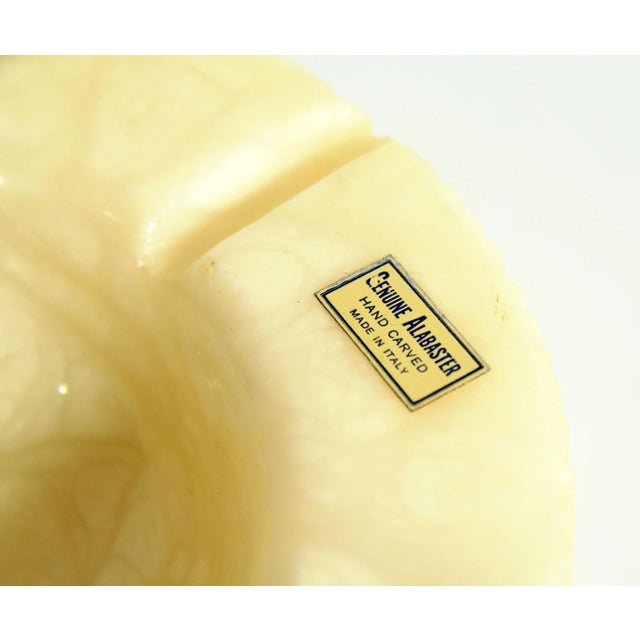 1960s Vintage Italian Mid Century Carved Alabaster Table Ashtray / Catchall For Sale - Image 5 of 7