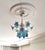 Blue Vintage Murano Style Glass Chandelier, 1980s Blue Floral Lamp, Small Italian Ceiling Light For Sale - Image 8 of 13