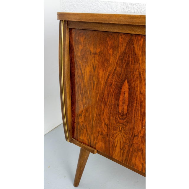 20th Mid-Century Bar Cocktail Cabinet in Walnut & Marble, France For Sale - Image 6 of 18