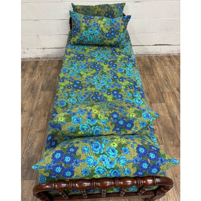 Antique Carved and Turned Spindle Spool Daybed Bench With Cushions For Sale - Image 10 of 12