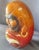 Hand Carved Japanese Daruma Doll Wood 7” Bodhidharma Red Figure For Sale - Image 11 of 12