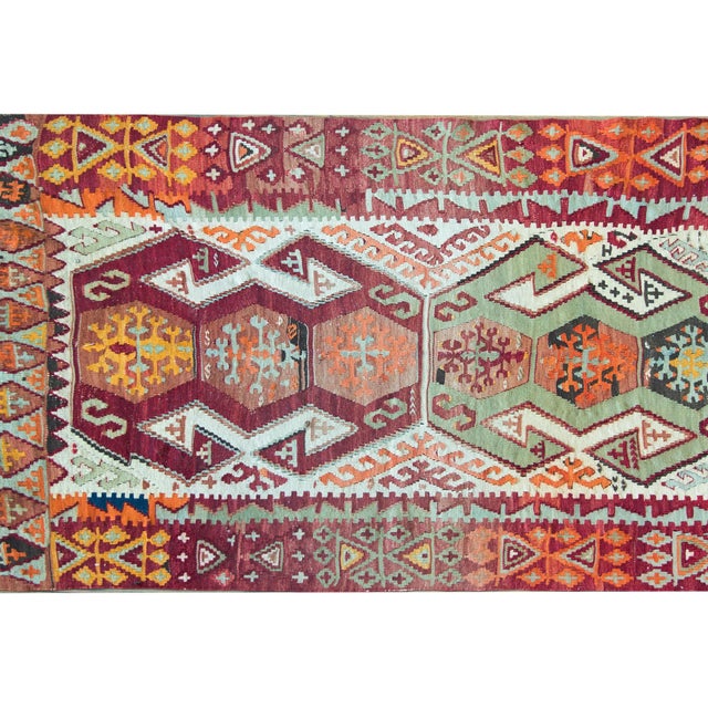 Mid 20th Century Vintage Turkish Konya Kilim For Sale - Image 5 of 12