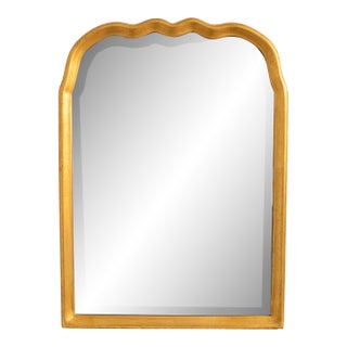 Gold Leaf Giltwood Queen Anne Style Table Dressing Mirror For Sale