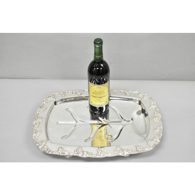 Antique English Victorian Silver Plated Grapevine Meat Cutlery Tray by Benedict For Sale - Image 4 of 13
