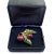 1950s Vintage Tiffany & Co. France Diamond Plique a Jour Glass Cherries Gold Brooch For Sale - Image 5 of 11