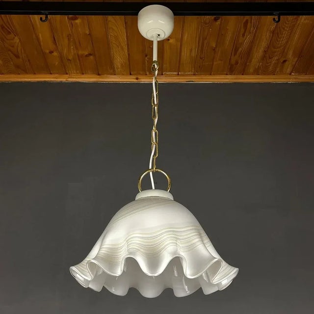 1970s Vintage Murano Glass Handkerchief Pendant Lamp, Italy, 1970s For Sale - Image 5 of 13