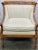 Vintage Club Chair by Statton Furniture featuring Sturdy Mahogany Construction and Textured Slub Ivory Upholstery and Cording