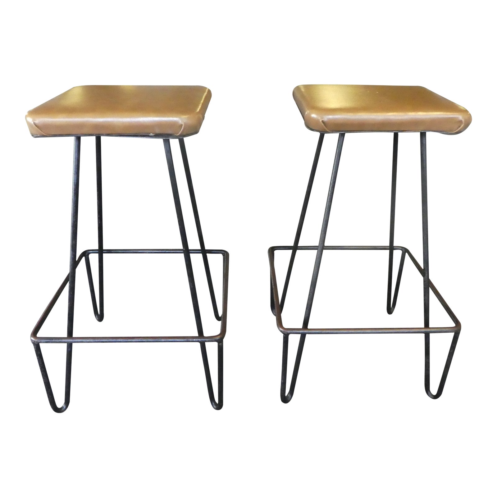 Mid Century Modern Frederick Weinberg Atomic Counter Stools a Pair