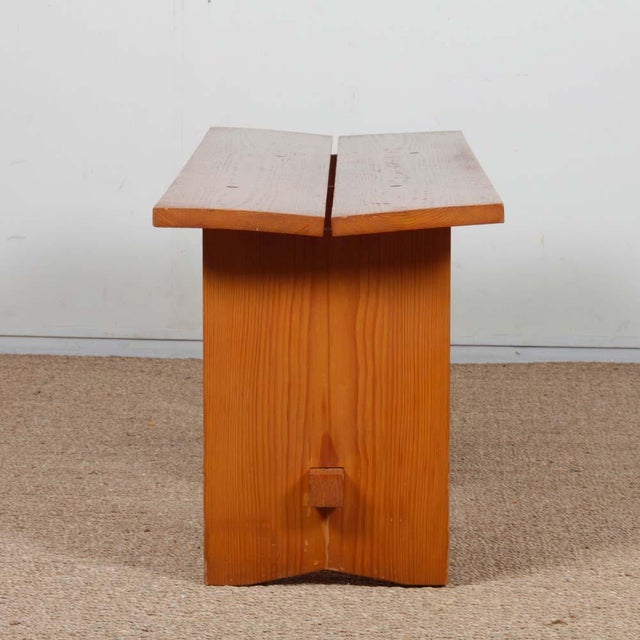 Wood 20th Century Pine Bench For Sale - Image 7 of 8
