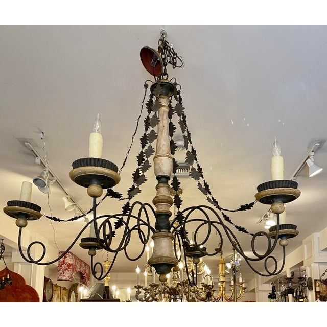 French Country Formations Furniture Company Italian Country Chandelier For Sale - Image 3 of 4