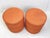 Pair of Cylindrical Swivel Ottomans in Orange For Sale - Image 10 of 12