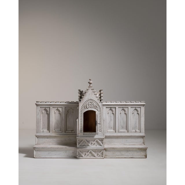 19th Century France Gothic Antique White Wood Decorative Object For Sale In Greensboro - Image 6 of 15
