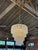 Brass 1970s Tiered Textured Murano Glass and Brass Chandelier For Sale - Image 8 of 9