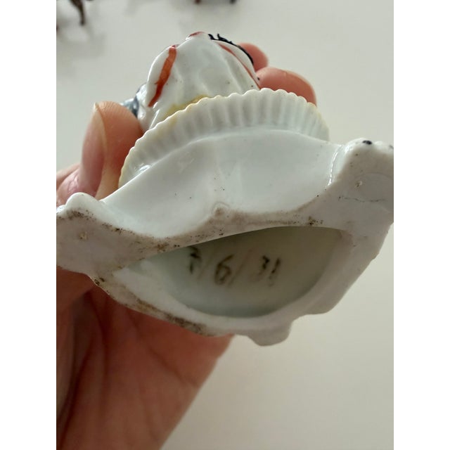This is an Antique German Novelty French Bulldog/Boston Terrier Porcelain Figurine. It features an applied fly on its...