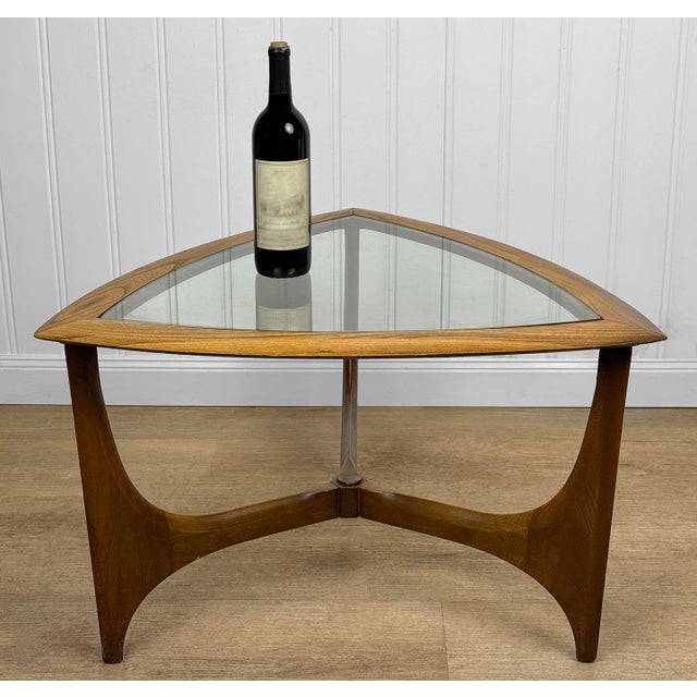 Original 1964 Sculptural Walnut Guitar Pick Side Table "Silhouette" Collection by Lane Attractive Guitar Pick Top with...