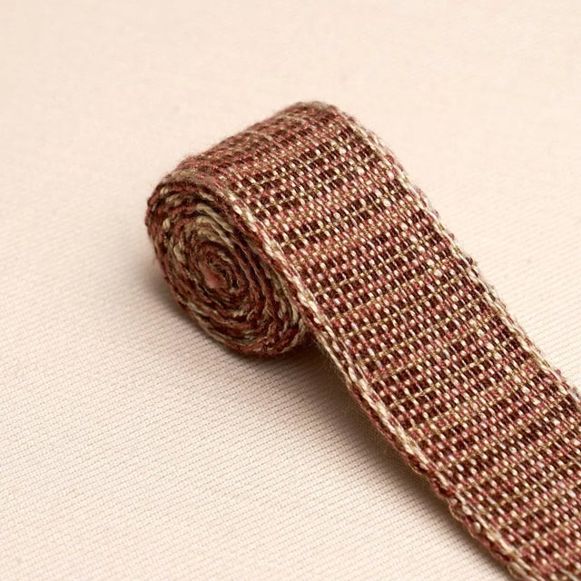 Contemporary SAMPLE - Schumacher Tweed Tape Narrow In Brown For Sale - Image 3 of 3