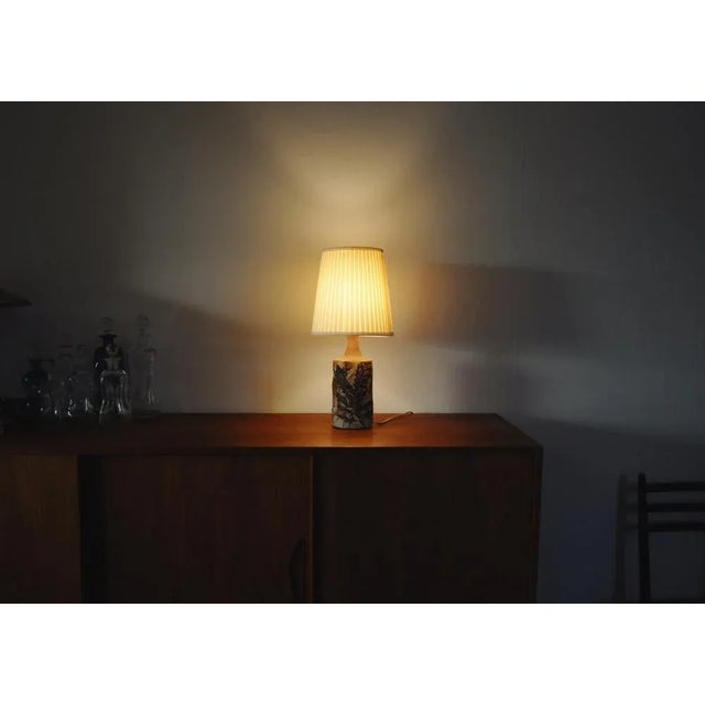 Danish Modern Table Lamp with Leaves Print from Bodil Marie Nielsen, 1960s For Sale - Image 9 of 11