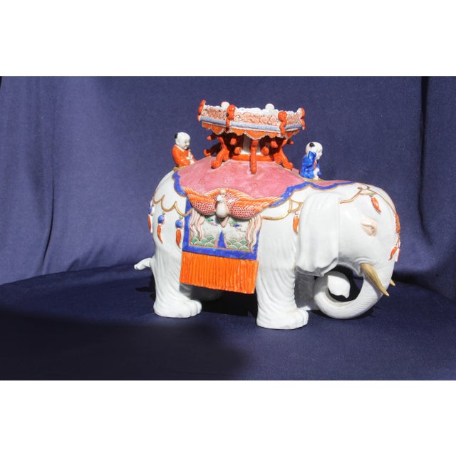 Ceramic Late 19th Century Chinese Porcelain Elephant For Sale - Image 7 of 9