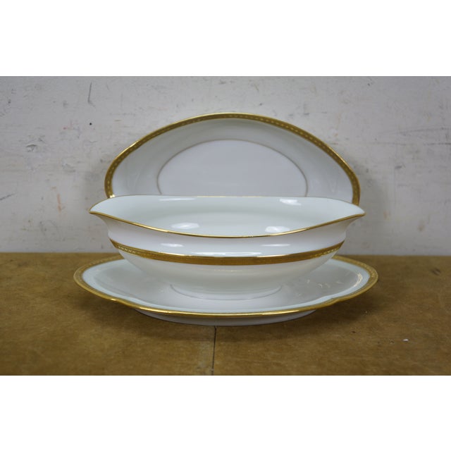 Antique Alfred Lanternier French Limoges 99 Piece Gold Encrusted China Dinnerware Set For Sale - Image 16 of 16