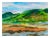 Colorful watercolor landscape of a lake surrounded by mountains by California artist Les (Leslie Luverne) Anderson...