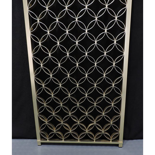 Mid Century Modern Geometric Metal Single Panel Screen or Room Divider For Sale - Image 4 of 11