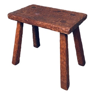 Carved Oak Side Table, 1940s For Sale