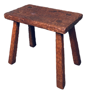 Carved Oak Side Table, 1940s