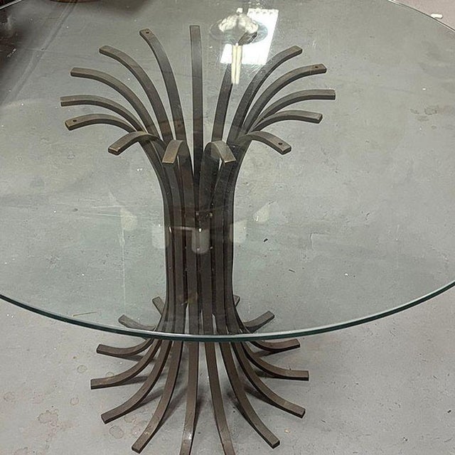 1960s 1960s 43" Round Extruded Aluminum Outdoor/Patio Dining Table For Sale - Image 5 of 5