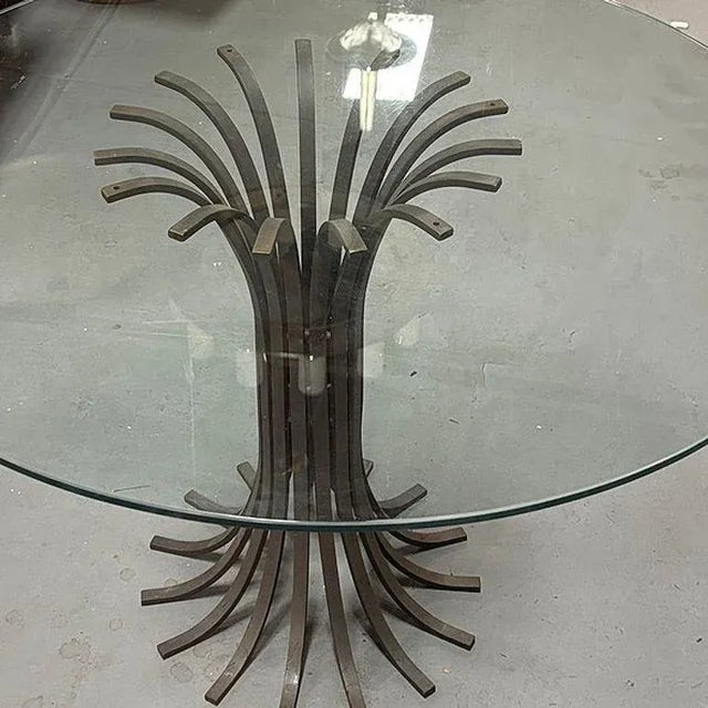 1960s 43" Round Extruded Iron Outdoor/Patio Dining Table Coated, 3 Available For Sale - Image 5 of 5