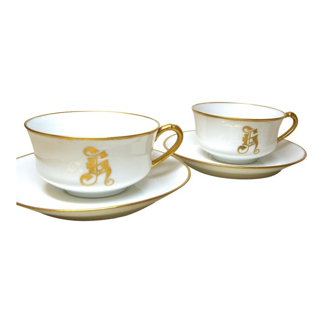 Limoges Haviland 29-Piece Tea Service With 12 Cups, Saucers & Dessert Plates For Sale