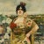 This Antique Signed Manuel Ozuna Spanish Portrait Oil on Canvas features a richly detailed portrait of a woman adorned in...