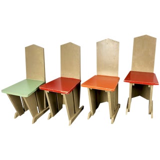 Childrens Chairs in the style of Koo, Netherlands, 1930s, Set of 4 For Sale